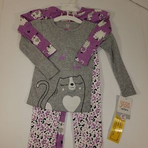 2 pack Carters Cat and Butterfly PJs 2t